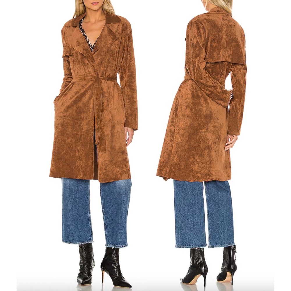 BLANK NYC Coco Faux Suede Trench Coat